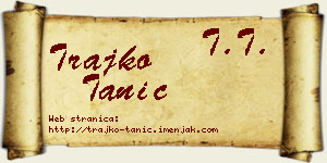 Trajko Tanić vizit kartica